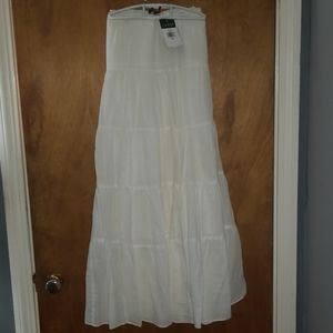 NWT LAUREN RALPH LAUREN 3X White Maxi Skirt